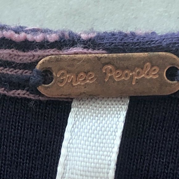 Free People Medium Size S Dress Lunch Date Purple Textured Stripe Knit Short - Picture 7 of 12